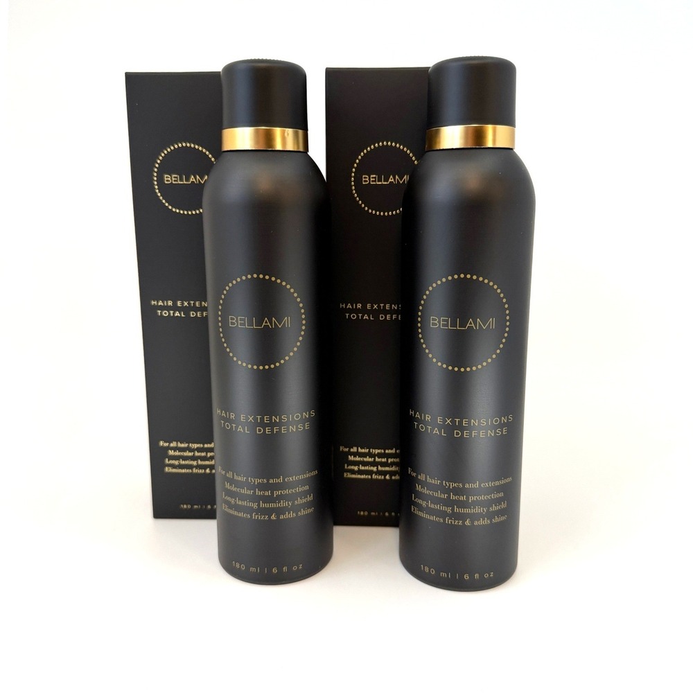 2 pack Bellami Hair Extensions Total Defense Heat Protectant Humidity Shield 6oz